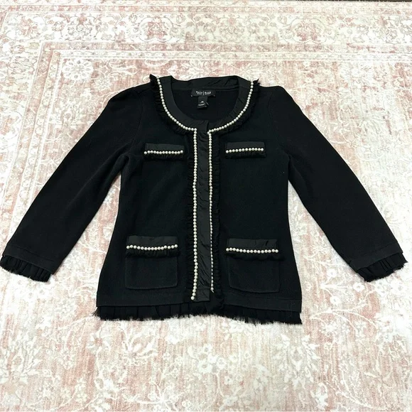 WHBM Pearl Embellished Knit Cardigan Jacket - Picture 2 of 12